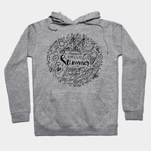 Hand drawn hello summer background Hoodie